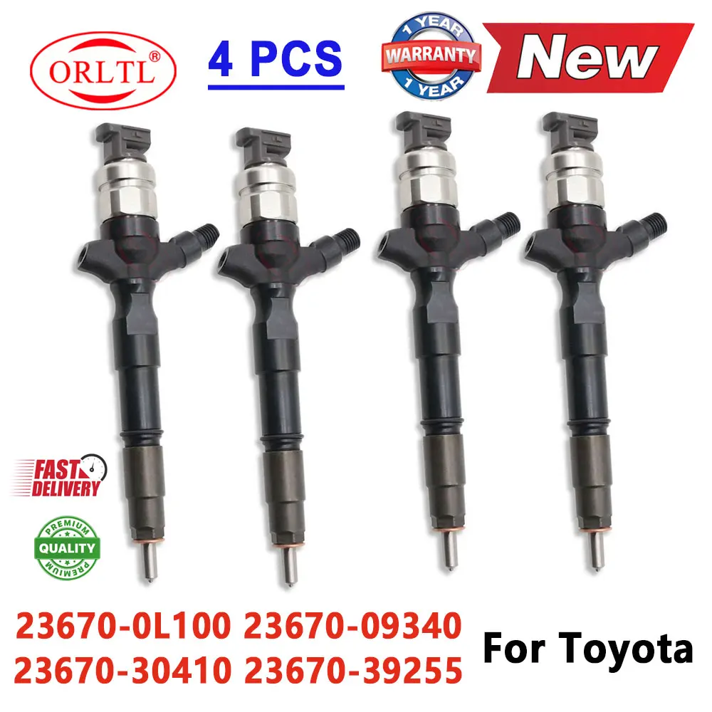 4PCS 295050-0190 Auto Electric Fuel Injector 23670-0L100 Diesel Part Nozzle 23670-09340 Engine Injector 23670-30410 for Toyota