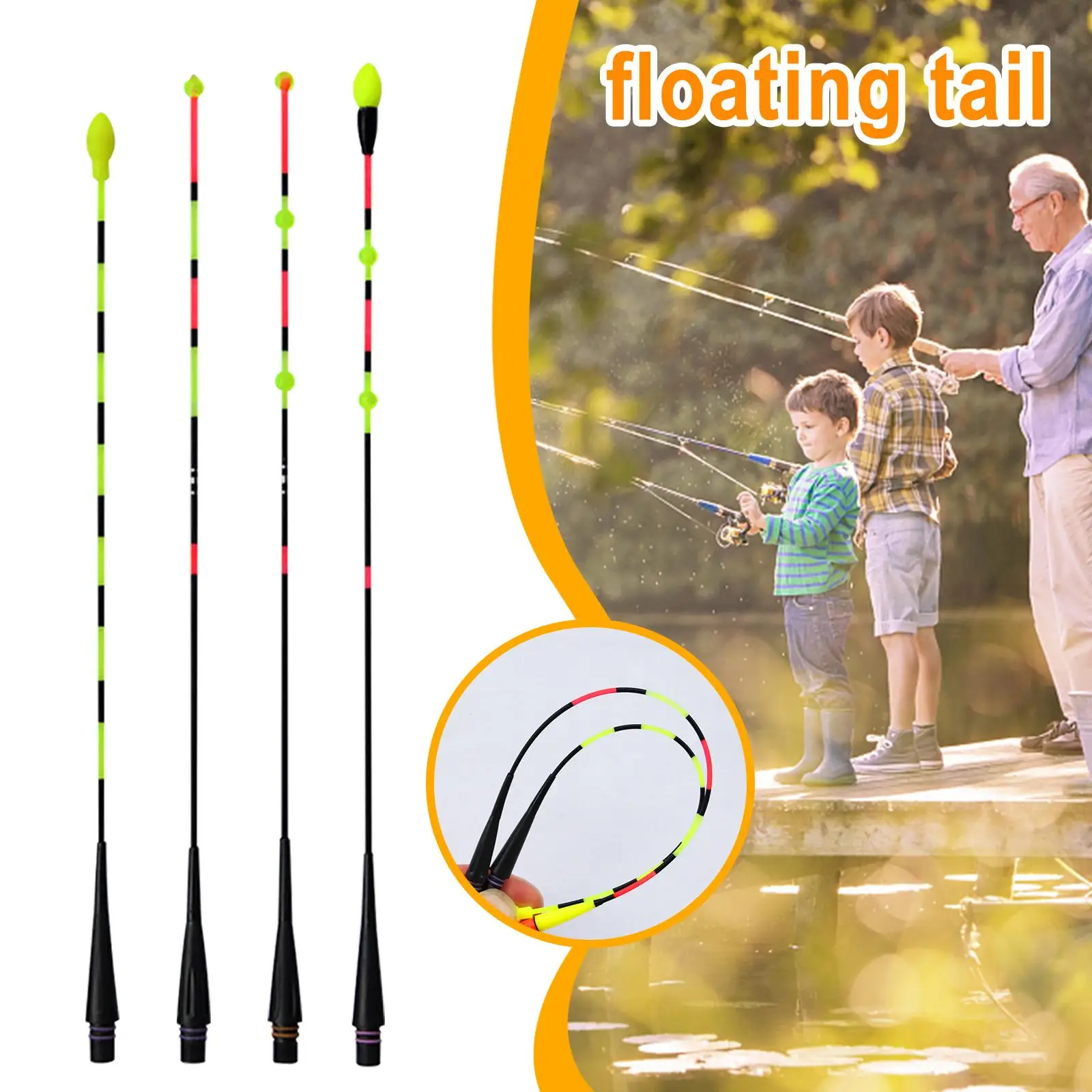 5Pcs DIY Electronic Float Tail Gravity Color Change Bold Night Fishing Floating Accessories