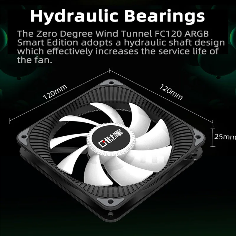 TEUCER FC120 120mm PC ARGB 냉각 팬 4핀 PWM 저소음 CPU 냉각 팬 12cm 3핀 RGB 게임용 컴퓨터 팬