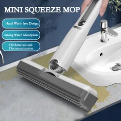 Handheld Mini Squeeze Mop Portable Desk Cleaning Mop Window Glass Sponge Cleaner Home Cleaning Tools
