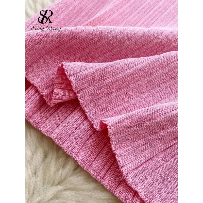 ZIXIN อเมริกัน Retro ถัก Bodycon Sundress ผู้หญิงคอปกแขนสั้น Ruffles Sheath ลาย Hotsweet ชุดสั้น