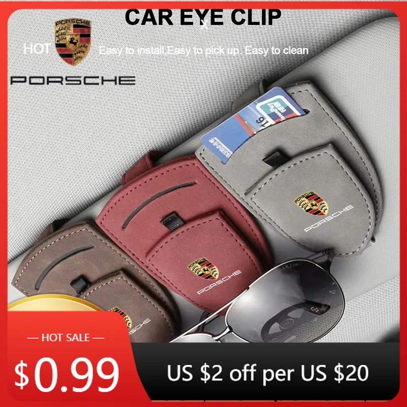 

Наклейка на автомобиль для Porsche: держатель для очков, клипса для солнцезащитного козырька, держатель для карт и билетов для Porsche Cayenne, Panamera, Macan, 911, 718
