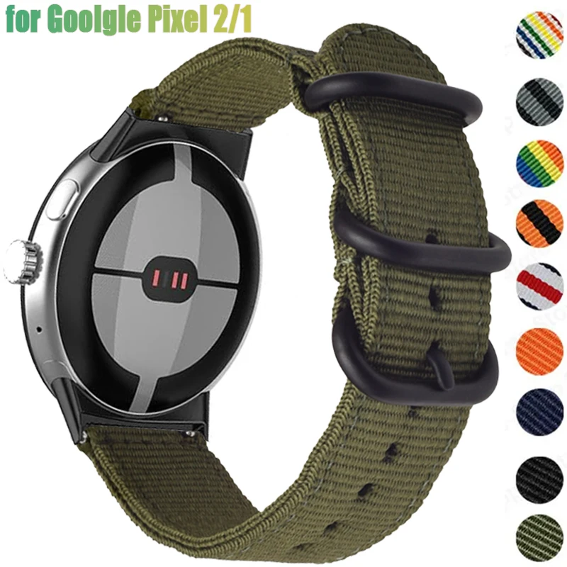 Nylon Strap for Google Pixel Watch 2 Band Sport Adjustable Breathable Bracelet Wristband for Google Pixel Watch 2/1 20mm