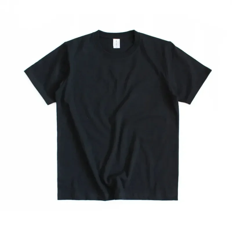 265G Japanse Katoen Dikke Zware Solid Naadloze Geweven Ronde Hals Korte Mouw T-shirt Mannen Vrouwen Ademend T-shirts Top Tees