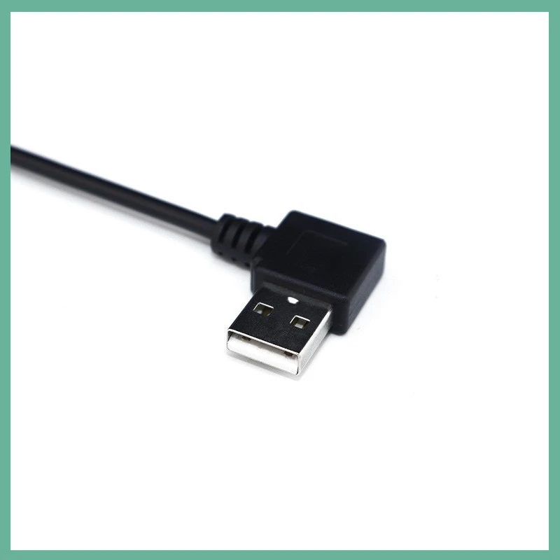 0.3-meter Black Usb 2pin Or 4pin Male Male Elbow Wire, Pure Copper Single Head Power Cord, Rechargeable Data Transmission E3
