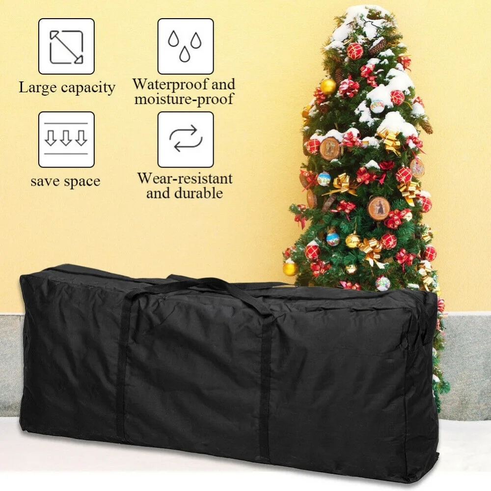 1PCS Outdoor Furniture Cushion Storage Bag Black Heavy-duty Waterproof Artificial Christmas Tree Home Zipper Sleeve