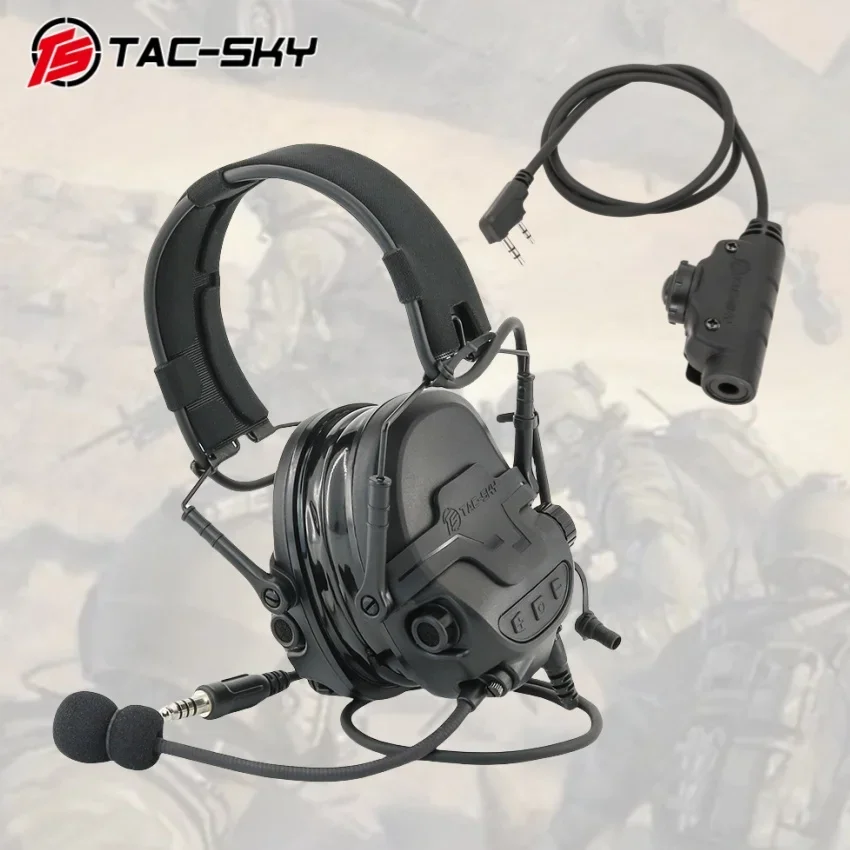 

TAC-SKY Tactical TAC700 Communication Walkie-talkie Headset Pickup Noise Reduction Hearing Protection Airsoft Shooting Headphone