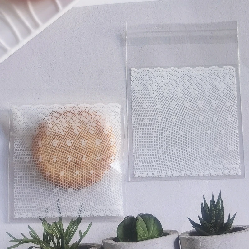 100 Stück Selbstklebende Transparente Plastik-Cellophan-Spitzentüten Geschenktüten für Kekse, Süßigkeiten, Hochzeits- und Geburtstagsfeier-Verpackungen – Detail 7