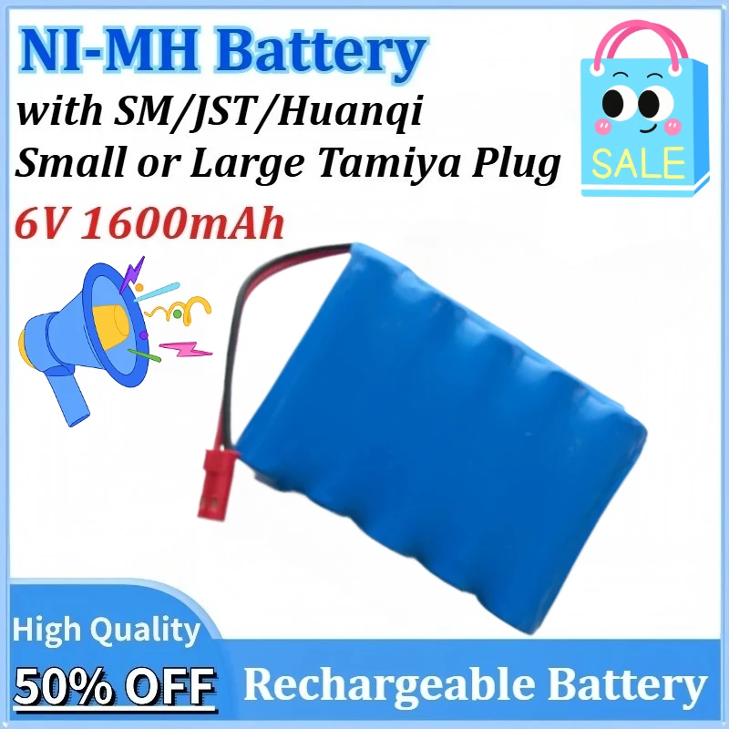 

6V 1600mAh Newly upgraded 5S1P NI-MH Rechargeable Battery Pack for Children's Toy Car Game Console Beauty Instrument Measuring
