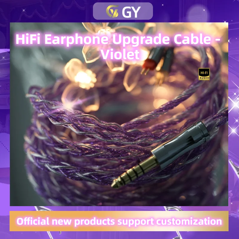 GY HiFi-325 Pure silver+OCC silver plated palladium Earphone Cable 4.4mm 2Pin MMCX High Resolution Audio Wire