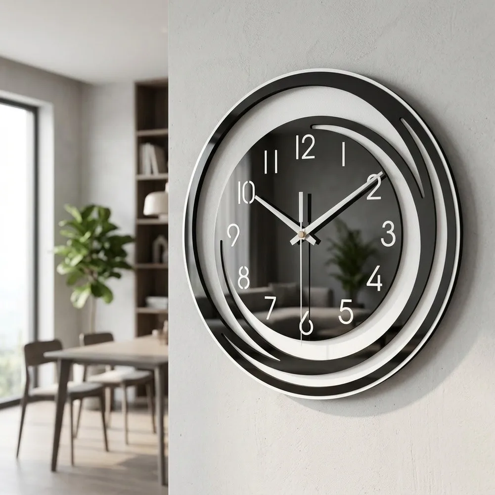 Wall Clock Silent Sweeping Movement Minimalist Contemporary Style for Living Room Bedroom Study For Acrylic Build