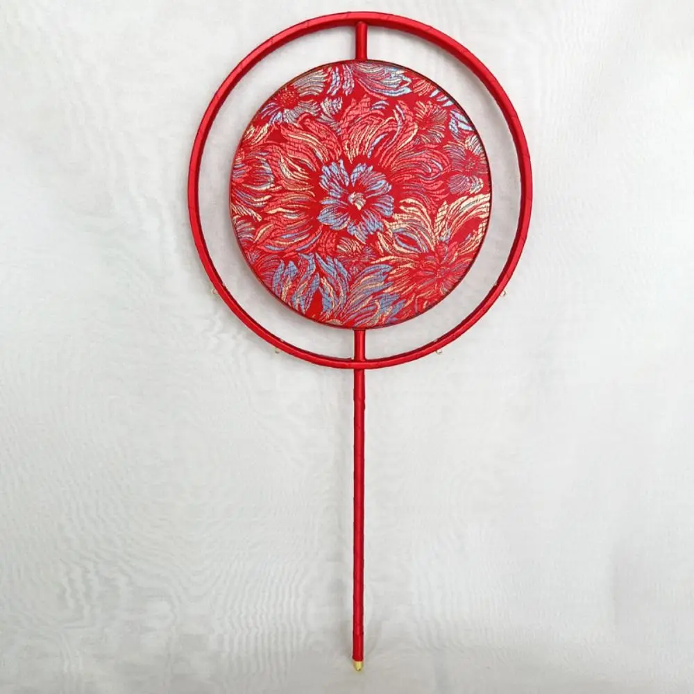 Ancient Style Bride Group Fan Flower Pattern Embroidered Hand Held Fan DIY Handmade Artistic Round Fan For Chinese Wedding