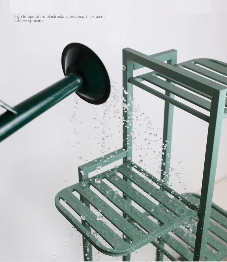 Upgraded and Enhanced Indoor Iron Flower Rack with Pulleys Painted Living Room Multi-layer Potted Plant Iron Storage Rack