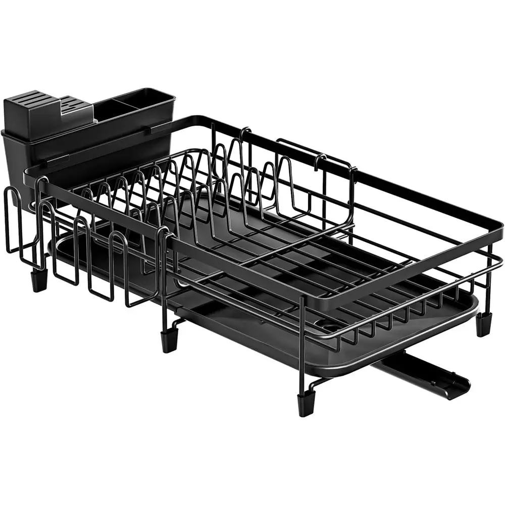 

Exble Dish Rack - a Rust-Resistant Dish Rack Suitable or Kitchen countertops, eaturing Adjustable Support Legs, a Cutlery Rack,