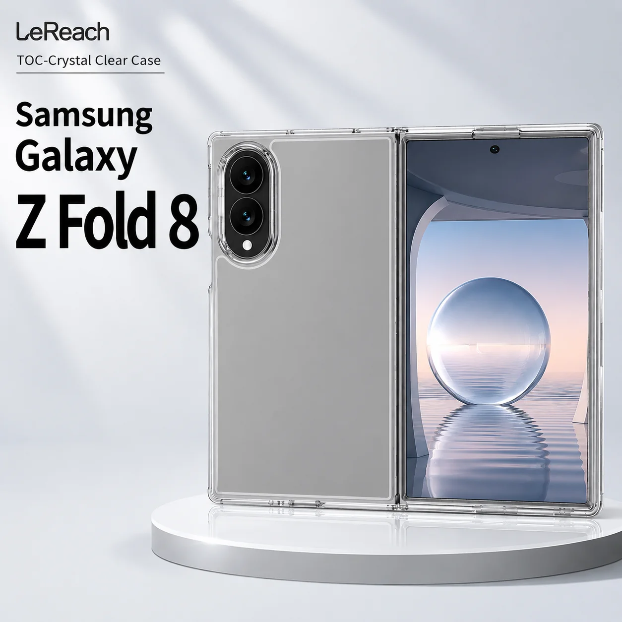 Clear Case For Samsung Galaxy Z Fold 8 Fold8 TPU + PC Hard Back Cover Camera Protection CA1000