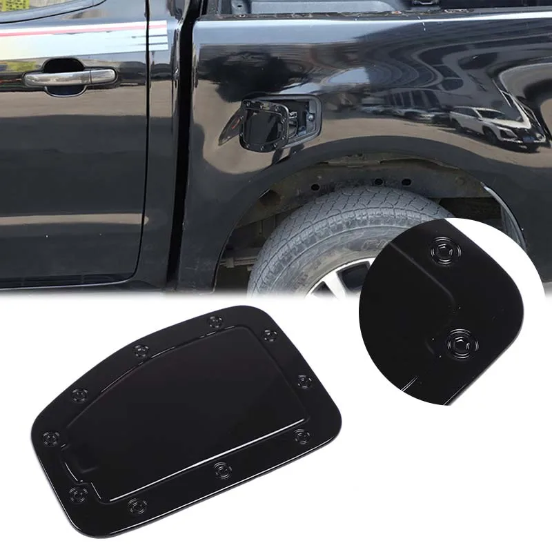 

For Ford Ranger T6 T7 T8 2015-2021 ABS black car fuel tank cap decorative sticker car exterior protection accessories