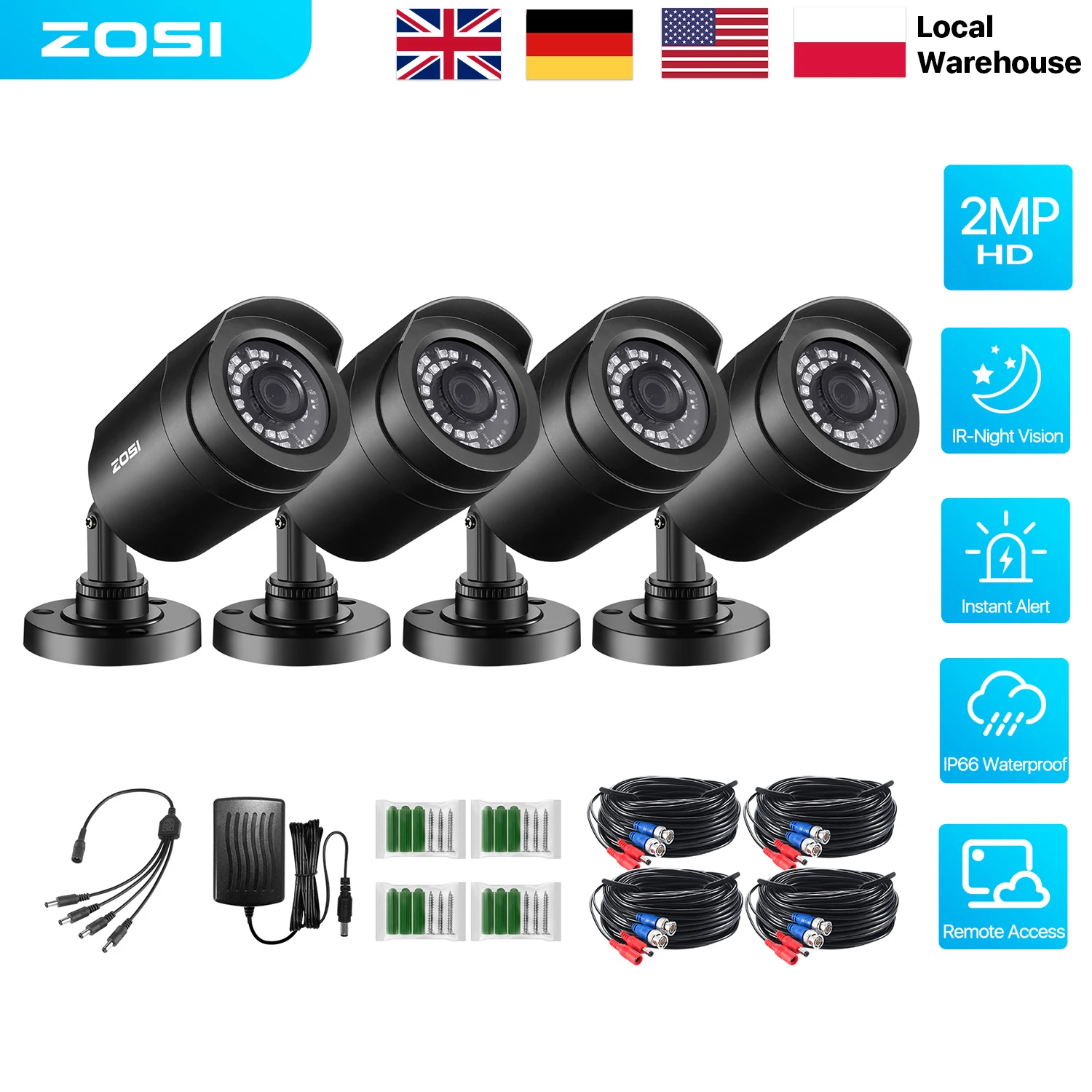 Photography Uk - ZOSI 4 Pack 1080P HD TVI