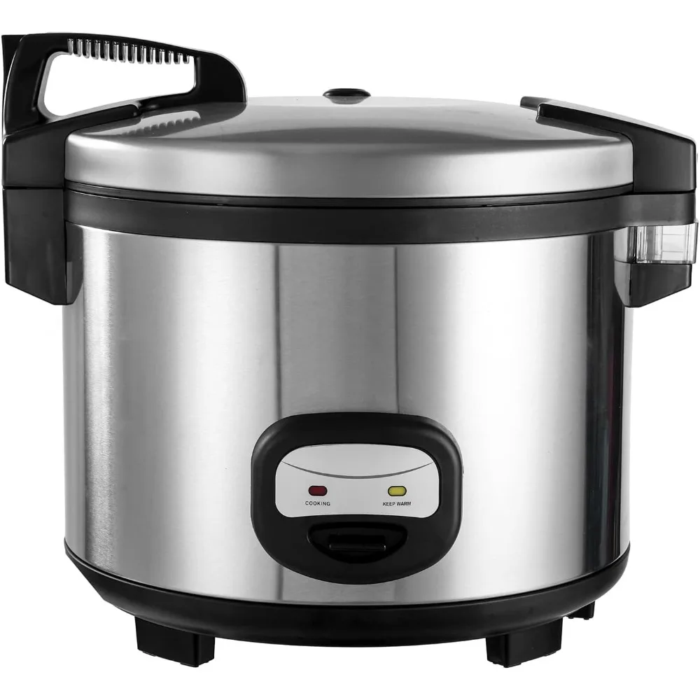 60-Cup (Cooked) Commercial Rice Cooker and Warmer w/Nonstick Inner Pot, rice measuring cup and a plastic rice spatula