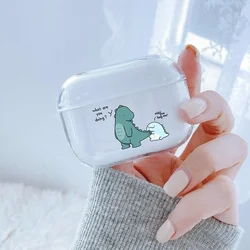Cute Dinosaur Couple Hug Me for Apple Airpods 1 2 3 4 Earphone Case Soft TPU Funda for Apple Airpods Pro 3 2 Earpods Case Shell