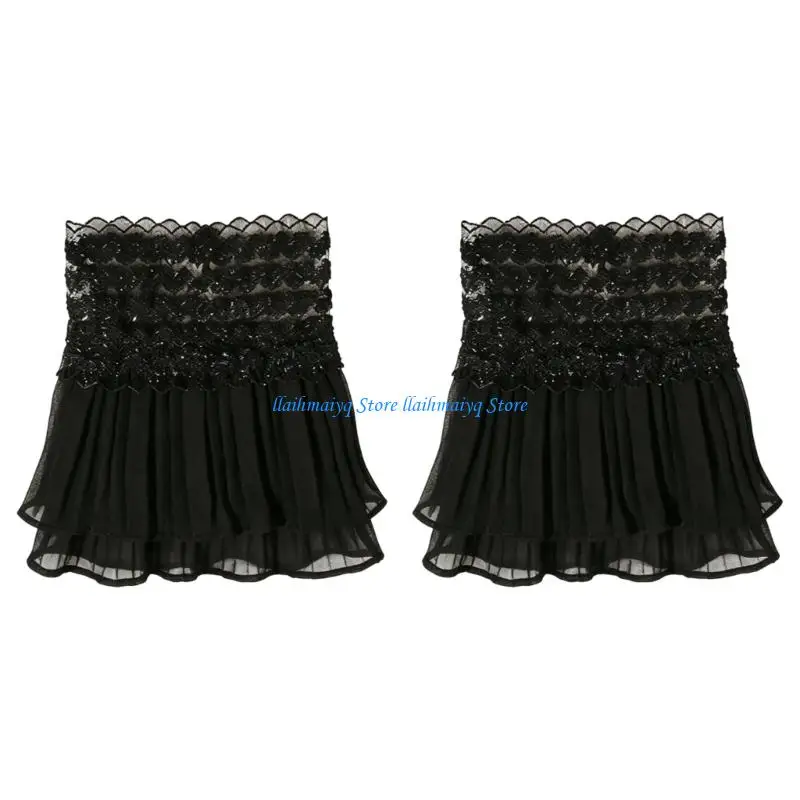 573B Elegant Lace Fake Sleeve Cuffs For Women Korean Fashion Accessories Perfect For Sweaters And Anime Dresses