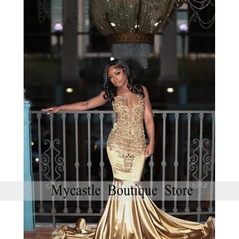 فستان حورية البحر اللامع المخصص بحورية البحر للحفلات الراقصة 2026 للفتيات باللون الأسود الماسي والكريستال المطرز كيب فستان رسمي لحفلات أعياد الميلاد #2