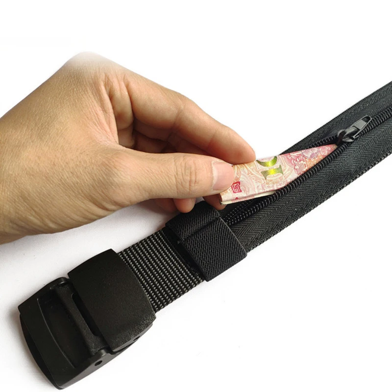 Herren Reise-Diebstahlschutzgürtel Nylon-Hüftgurt mit Reißverschluss Versteckte Geheimgeldtasche Outdoor-Sicherheitsgürtel für den Täglichen Gebrauch 6 Farben – Detail 3