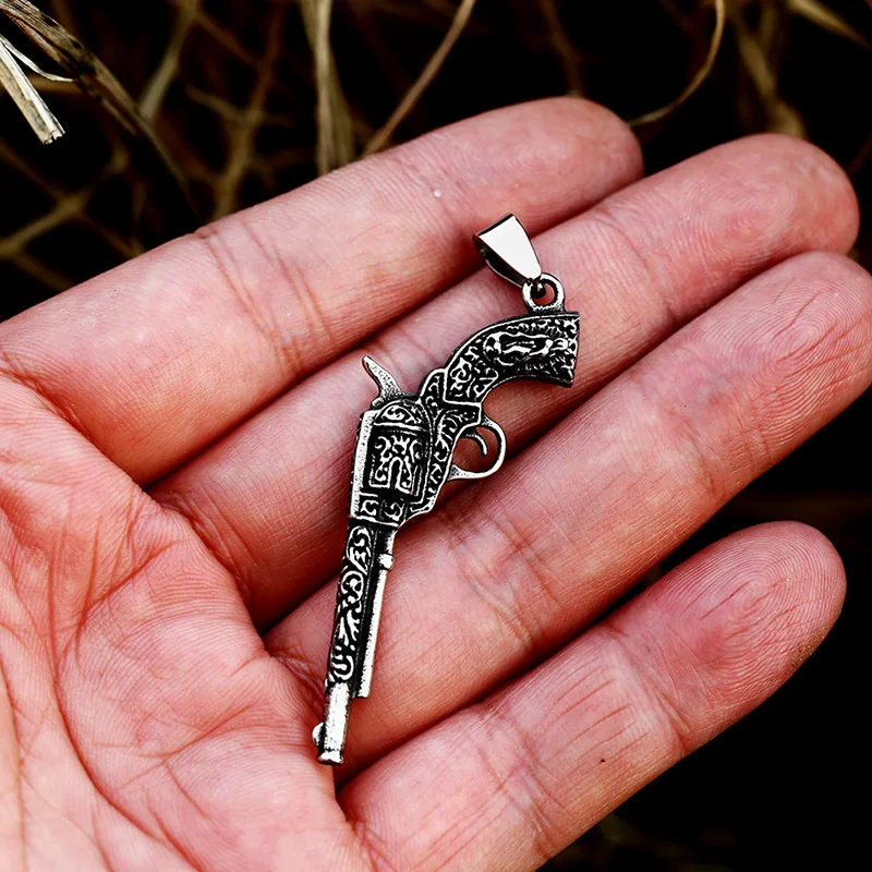 BEIER Hip hop Good detail Plated Gun Pendants Necklaces Chain for Men Women Party Accessories Punk BP8-255