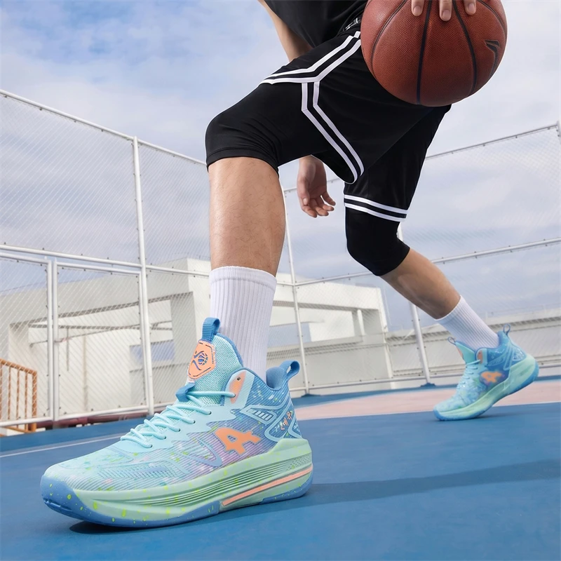 Unisex Basketball Shoes Fashion High-quality Wear-resistant Teenagers Outdoor Anti Slip Breathable Sports Training Sneakers Men