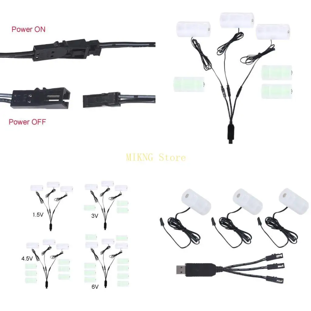 USB Power Cable to 3pcs C Dummy Battery for flashlights Candles and more Best Sale