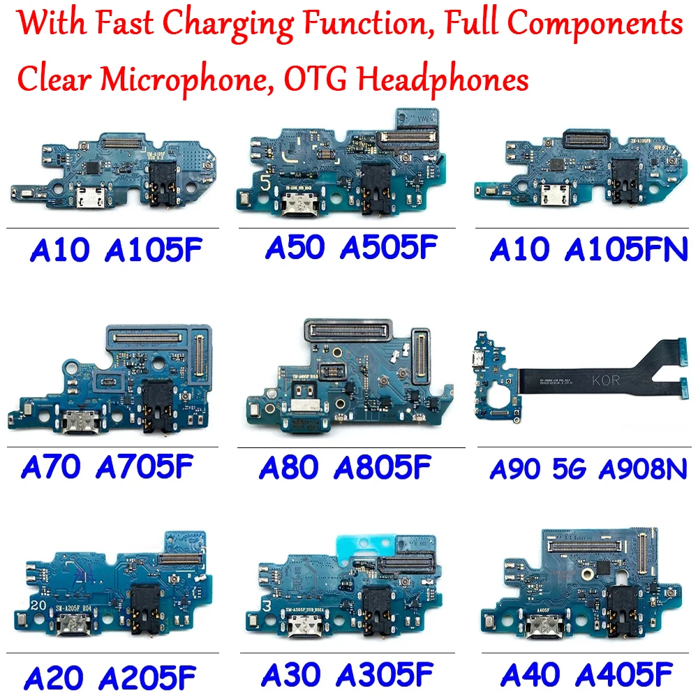 

NEW For Samsung A10 A20 A30 A40 A50 A70 A80 A90 5G USB Charger Charging Port Dock Plug Connector Microphone Board Flex Cables