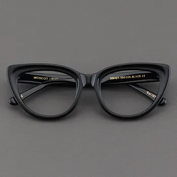 Top quality acetate optical myopia reading frames men cat-eye black acetate thick frame Retro butterfly myopia women frame