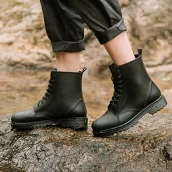 Mazefeng Men Winter Boots Man Patent Leather Ankle Boots Snow Boots Plush Keep Warm Footwear Trendy Waterproof Casual Men Boots