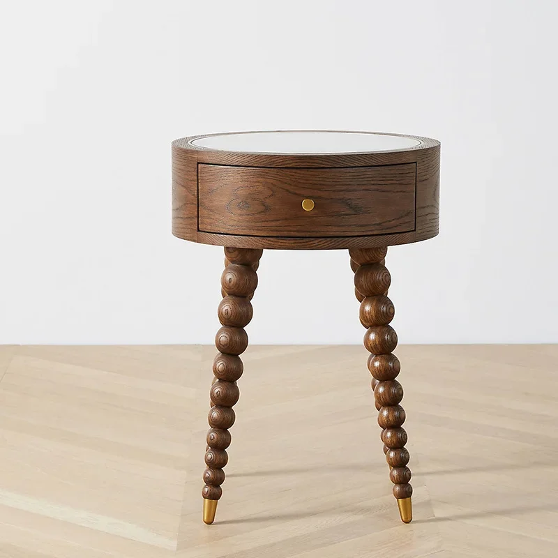 Скандинавская резная прикроватная тумбочка из массива дерева, антикварный боковой диван из американского дуба, французский персонализированный угловой уголок