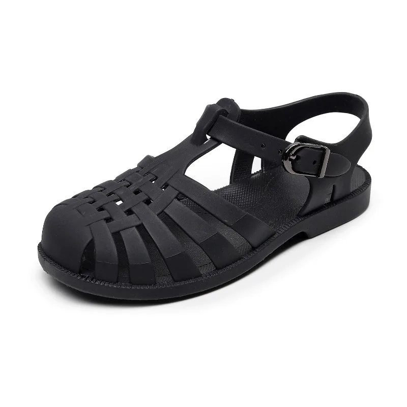 Baotou-sandalen voor kinderen Lente en zomer Jongens en meisjes Zachte zolen Schoenen met uitgeholde gaten Platte jelly-schoenen Baby-wandelschoenen