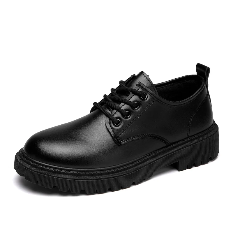 Men\'s Casual Shoes Fashion Leather Anti-slip Casual Men\'s Shoes Black Hot Sale Breathable Business Lace-up Men\'s Shoes 39-44#