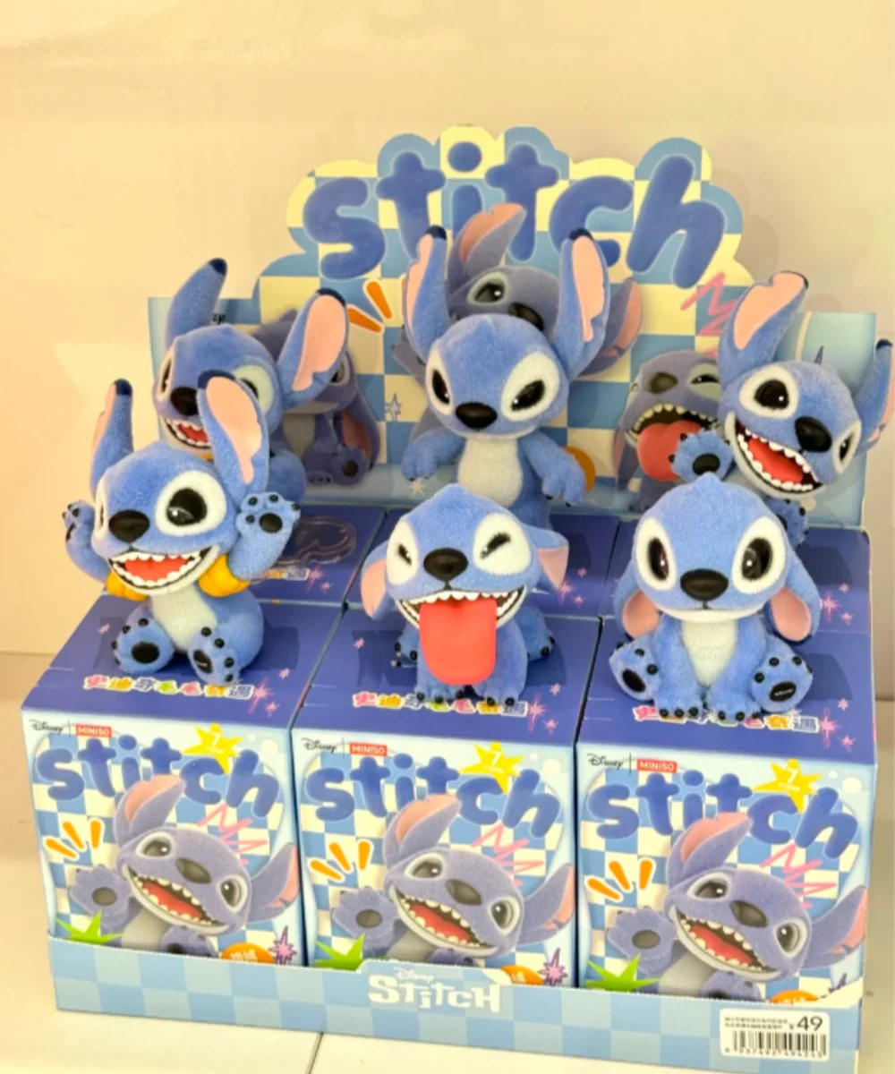 Caja ciega de la serie Stitch, muñeca bonita flocada, caja misteriosa, bolsa sorpresa, decoración de escritorio, adorno, regalo, juguete para coleccionar