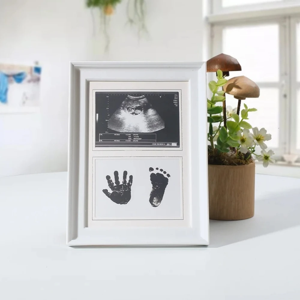 

Фоторамка для новорожденных с отпечатками ручек и ножек, подушечка для чернил, для записи роста, реквизит для фотосессий новорожденных