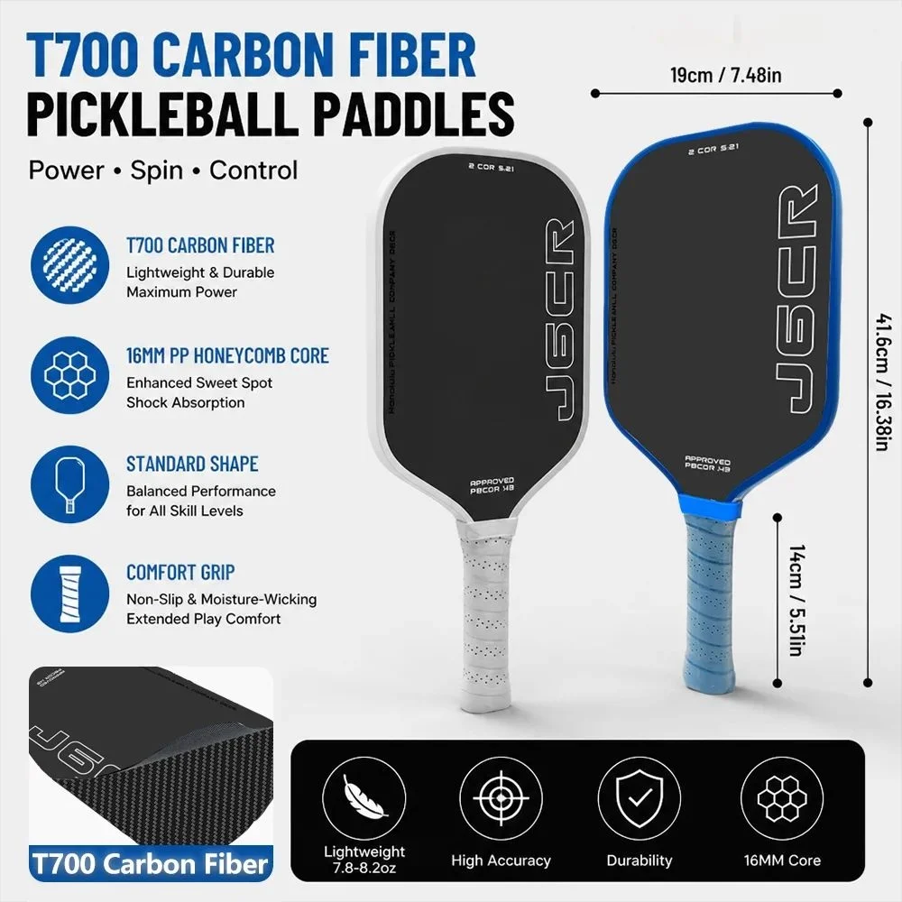 J6CR Pickleball Paddle CFC Carbon Fiber Foam Core Dynamic PowerFlex Rough Surface Power Rebound 5th Gen USAPA Approved