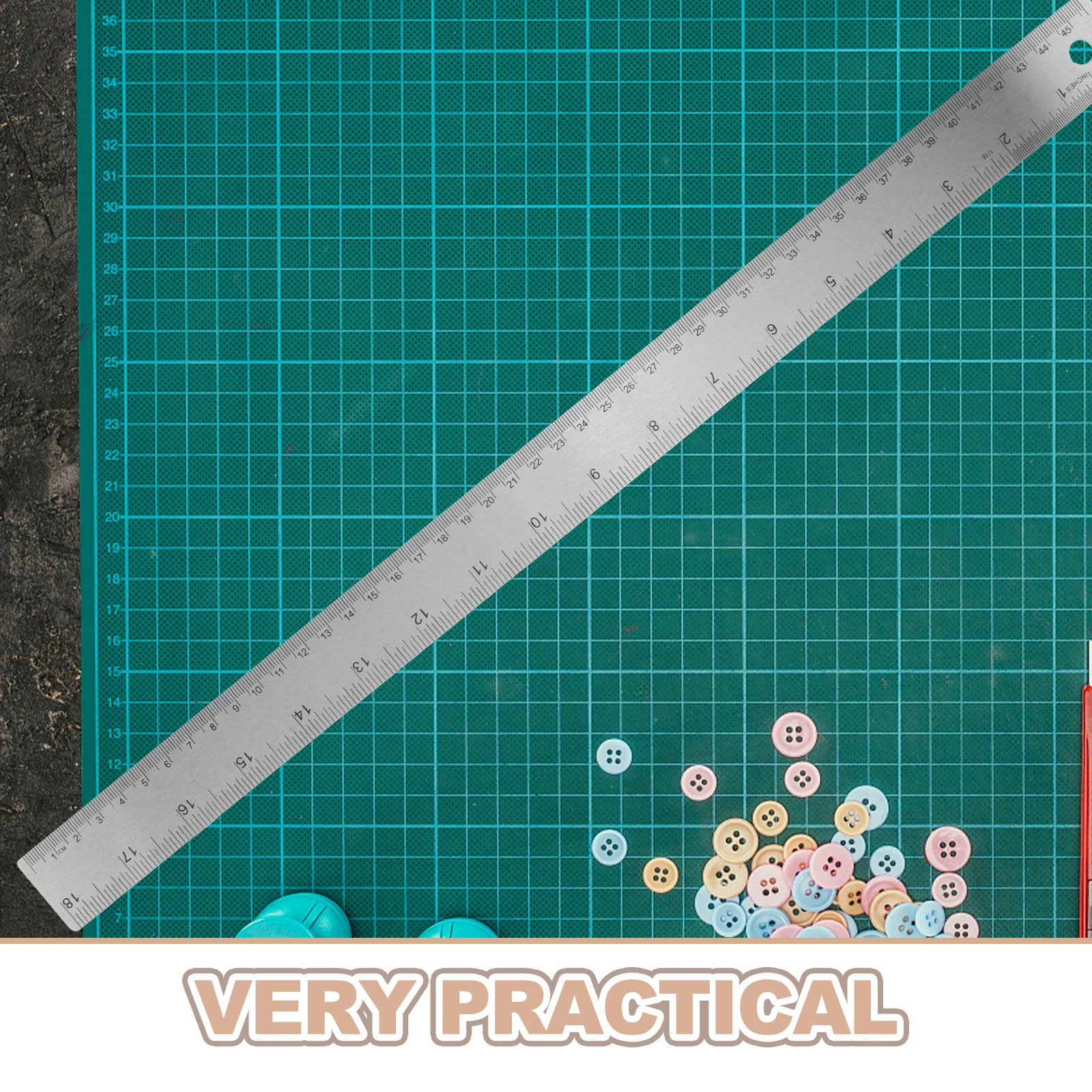 2Pcs Stainless Steel Metal Cork Backed Rulers Non-Slip Straight Edge Dual Scale Inch Centimeter Engineer Architect Student