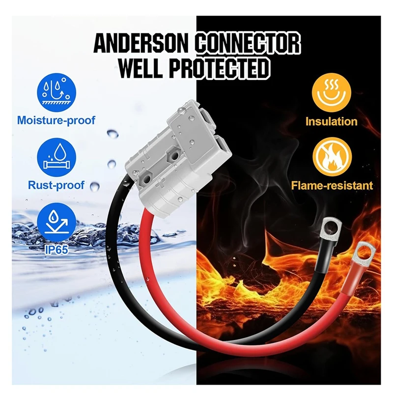 HOT 2Pcs Electric Forklift Charging Plug Cable With O Ring Battery Connect Quick Connector 50A 8Awg Connector Line