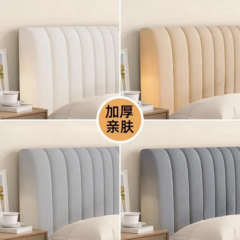 Luxury Velvet Bed Headboard Cover Soild Color All Inclusive Bed Backrest Covers Soft Anti-Dust Thicken Head Back Protector