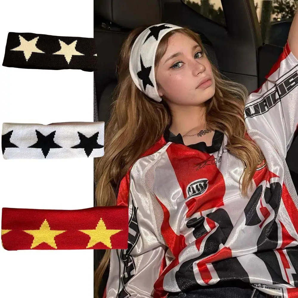 

ГОРЯЧИЕ простые черные повязки на голову, женские мягкие корейские аксессуары для волос для девочек, эластичные ленты для волос со звездами Y2K, спортивные повязки для бега, йоги