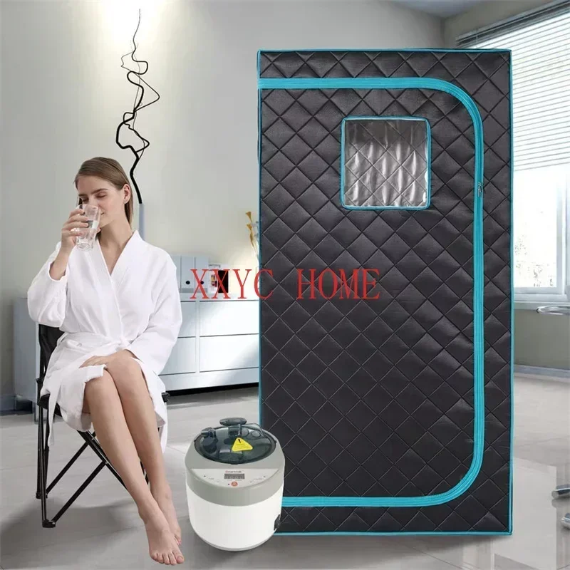 Full Body Home Steam Sauna Set 4L Large Steam Pot One Person Sauna Spa with Time Temperature Remote Control Detox Therapy