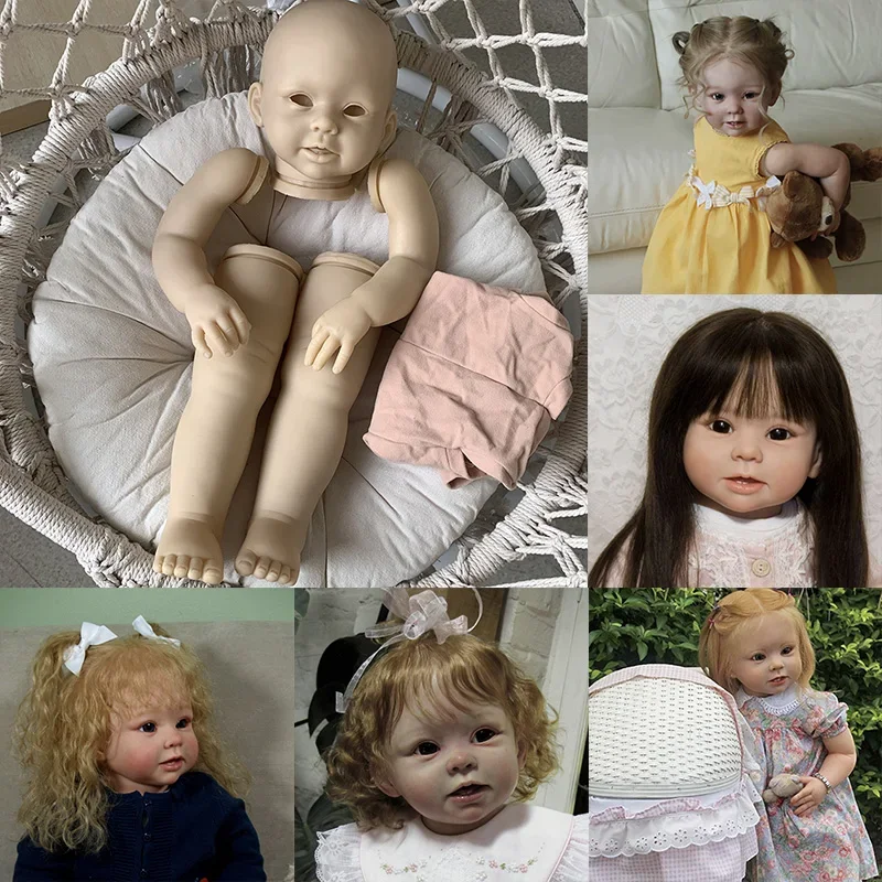 28inch Bonnie Reborn Doll Kit Unfunished Doll Parts with Body and Eyes Lifelike Soft Touch Fresh Color  Blank Reborn Dolls