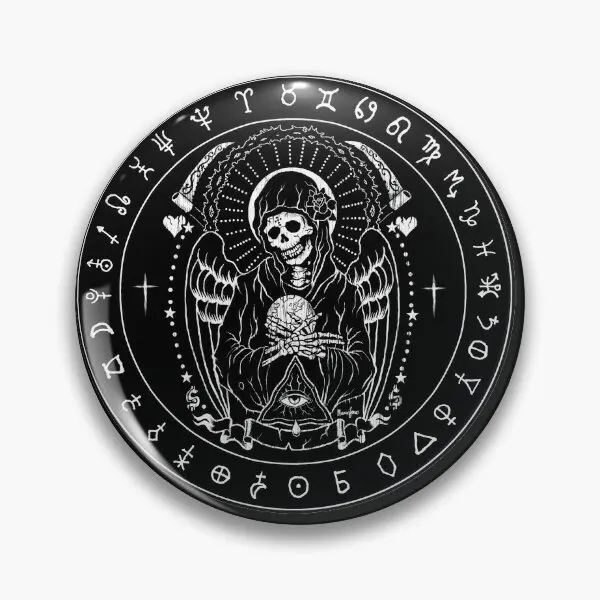 Holy Death Santa Muerte Soft Button Pin Collar Metal Creative Funny Clothes Badge Gift Lover Fashion Brooch Decor Women Cute