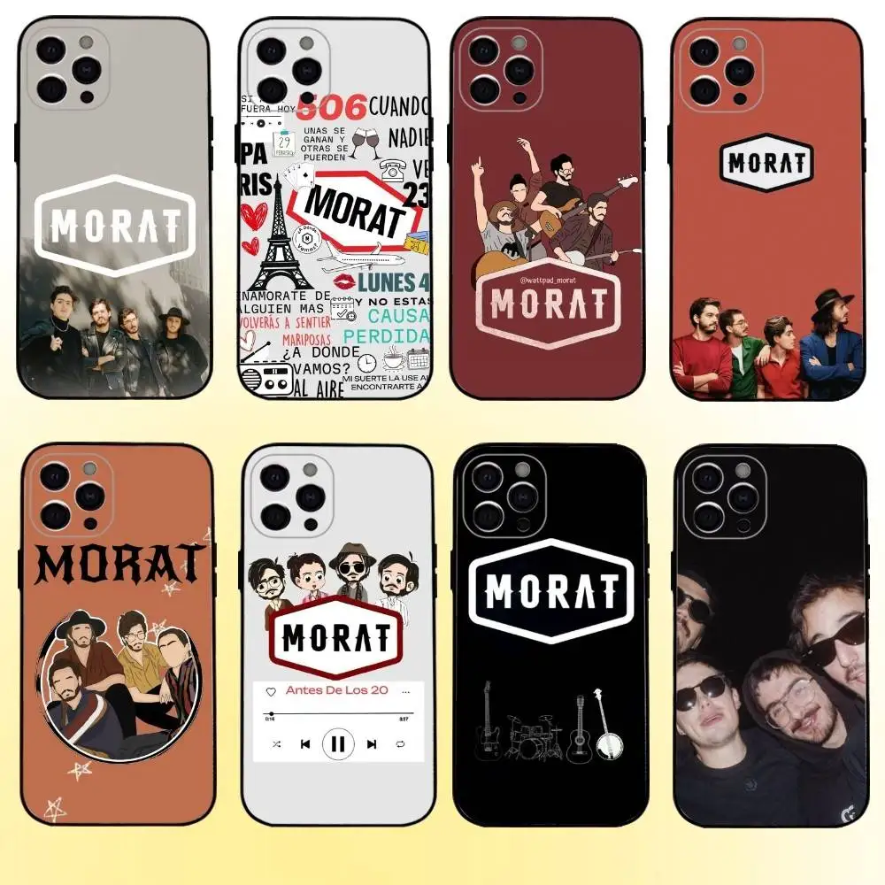 

M-Morat Band Phone Case For iPhone17,16,15,14,13,12,11 Plus,Pro Max Soft Black Cover