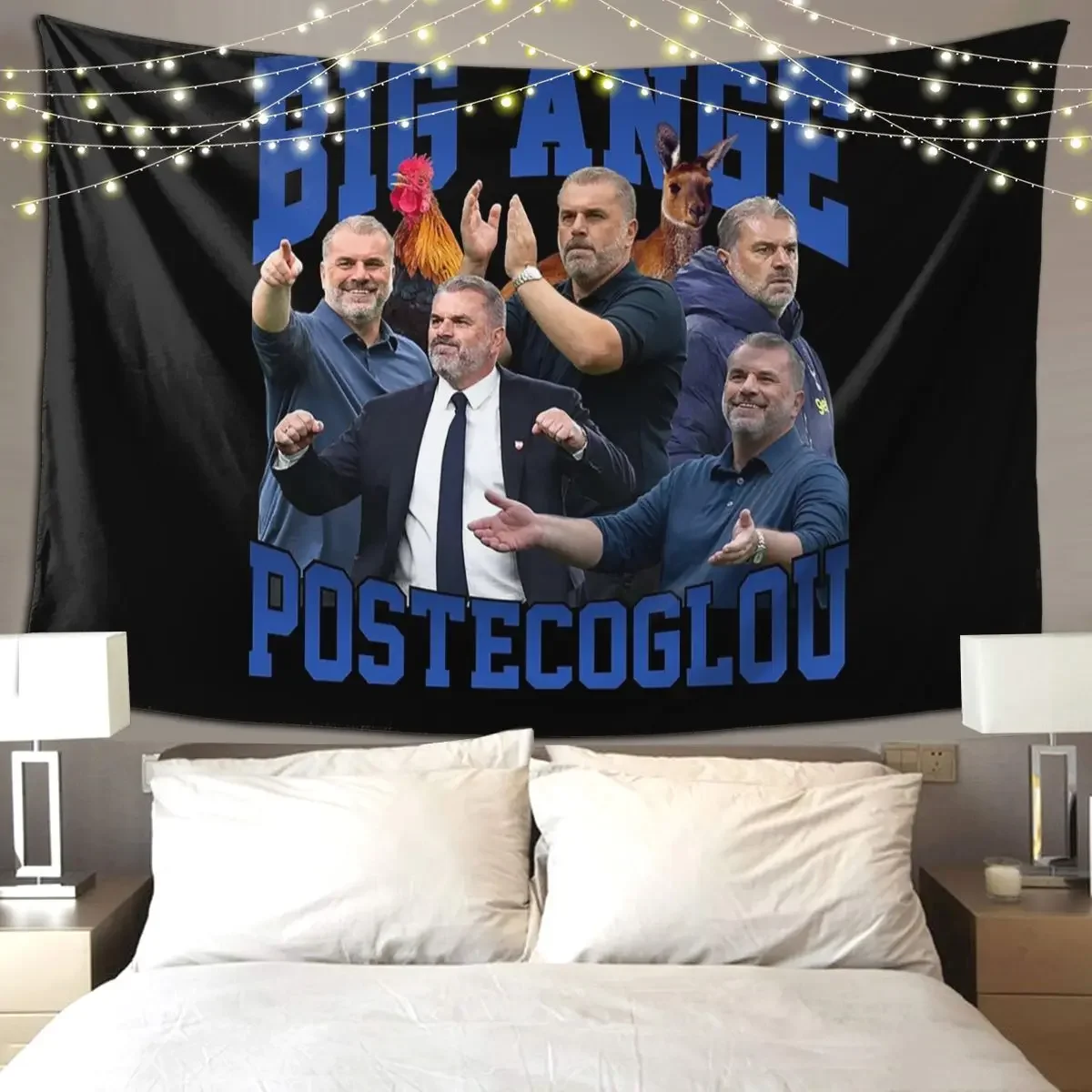 Big Ange Postecoglou Graphic Tapestry Funny Wall Hanging Aesthetic Home Decor Tapestries for Living Room Bedroom Dorm Room