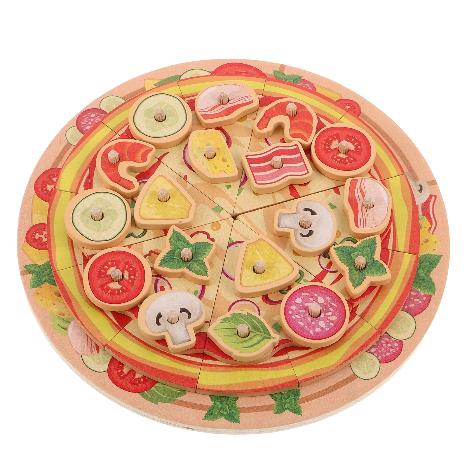 

Wooden Pizza Play Set Realistic Pretend Kitchen Accessory for Toddlers Preschool Play Food Set Enhancing Creativity and Motor