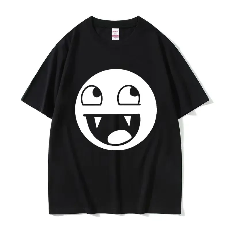 Men Summer O-Neck Fashion T-Shirt Epic Face Domo Kun Funny Meme Unisex Shirts Casual 100% Cotton Daily Y2K Tee Streetwear