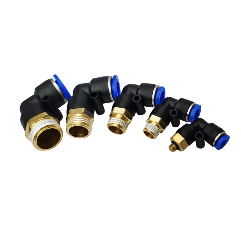 PL 4-M5 6-M6 8-M8 10-M12 Pneumatic 4mm 6mm 8mm 10mm Tube Hose Push In M5 M6 M8 M10 M12 Male Elbow Air Fitting Connector M8*1.0